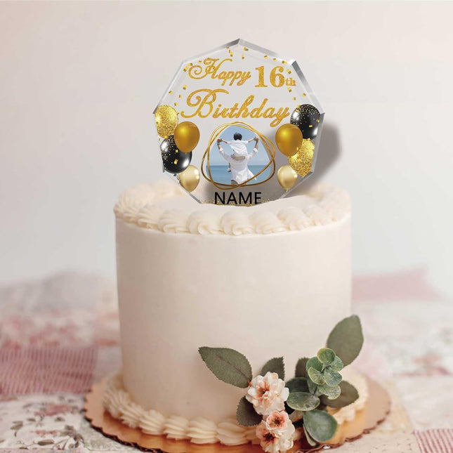 UUBAO Custom Happy Birthday Acrylic Plaque Desktop with Photo Personalized  Birthday Gift Ideas Keepsake Paperweight Sign(Yellow)