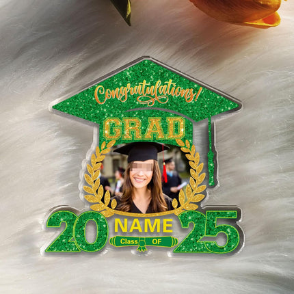 UUBAO Customized Graduation Plaque with Photo Crystal Desktop Keepsake Gift (Dark Green)