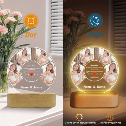UUBAO Customized Acrylic Night Light Gift Personalized Mother's Day Gift Acrylic LED Custom Photo Name For Bonus Mom