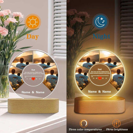 UUBAO Custom Acrylic Night Light Gifts Personalized Father's Day Gifts Acrylic LED Custom Photo Name for Dad