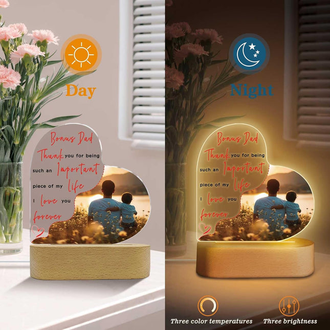 UUBAO Customized Acrylic Night Light Gifts Personalized Father's Day Gifts Acrylic LED Gifts for Bonus Dad