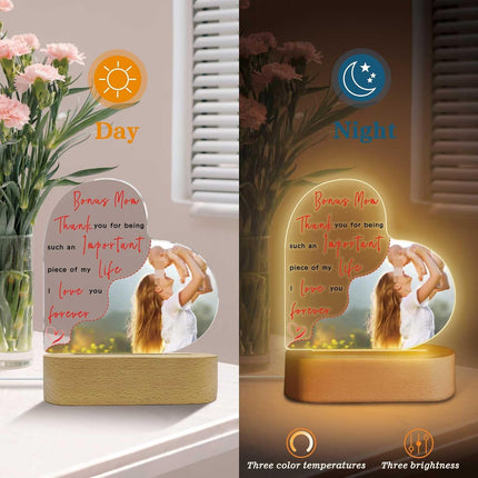 UUBAO Customized Acrylic Night Light Gifts Personalized Mother's Day Gifts Custom Photo for Bonus Mom