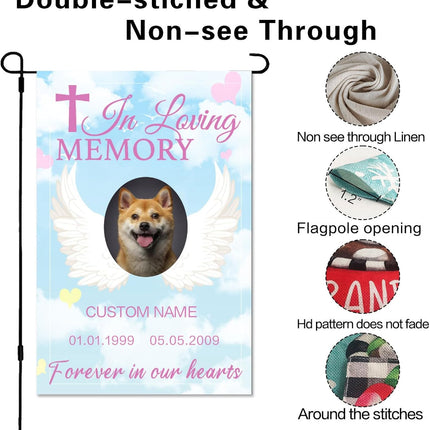 UUBAO Custom Memorial Pet Garden Flags Personalized Decorative Gifts for Dog/Cat Funerals