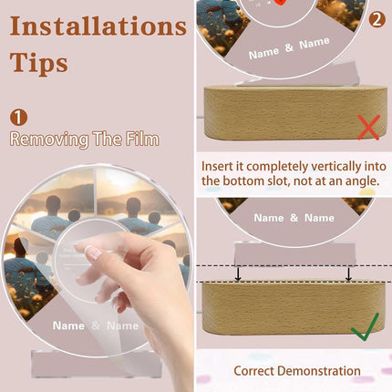 UUBAO Custom Acrylic Night Light Gifts Personalized Father's Day Gifts Acrylic LED Custom Photo Name for Dad