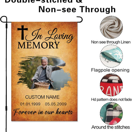 UUBAO Custom Memorial Funeral Flags - Personalized and Customized Burlap Flags for Memorial and Funeral Decoration