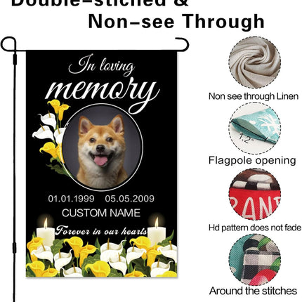UUBAO Custom Memorial Pet Garden Flags Personalized Decorative Gifts for Dog/Cat Funerals