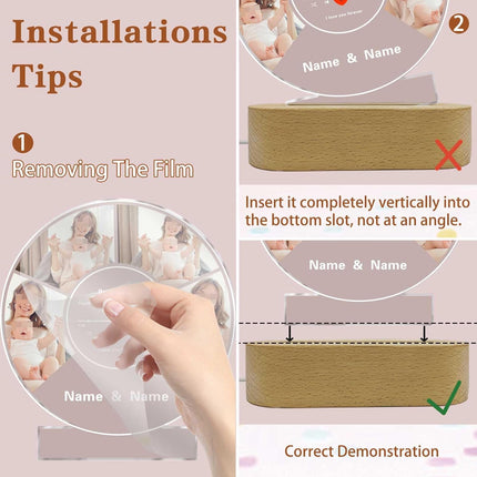 UUBAO Customized Acrylic Night Light Gift Personalized Mother's Day Gift Acrylic LED Custom Photo Name For Bonus Mom