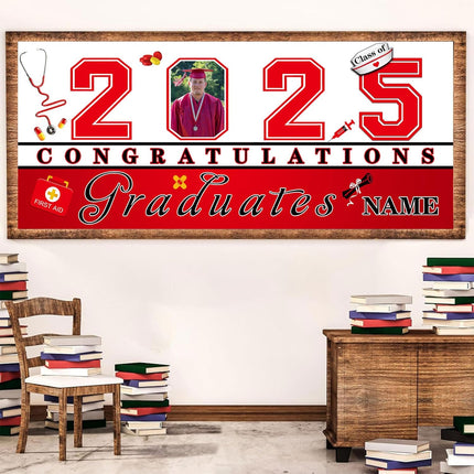 UUBAO Custom Nurse/Medical Students Graduation Garage Door Banner Cover Personalized Class of 2025 Congrats Grad Party Backdrop