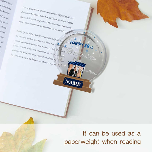 UUBAO Customized Birthday Gift Acrylic Plaque Custom Picture Crystal Desktop Keepsake Gift Birthday Decorations(Blue)