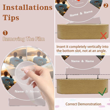 UUBAO Customized Acrylic Night Light Gift Personalized Father's Day Gift Custom Photo Name For Bonus Dad