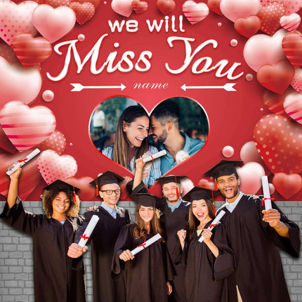 UUBAO Custom We Will Miss You Decorations Banner,Farewell Going Away Party Decorations for Anniversary Retirement Graduation Party(Red)