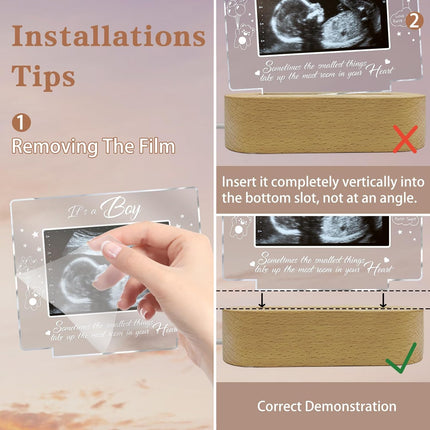 UUBAO Custom Ultrasound Picture Mother's Day Night Light Gift Pregnancy Announcements Ideas Personalized Sonogram Photo Pregnancy Gift