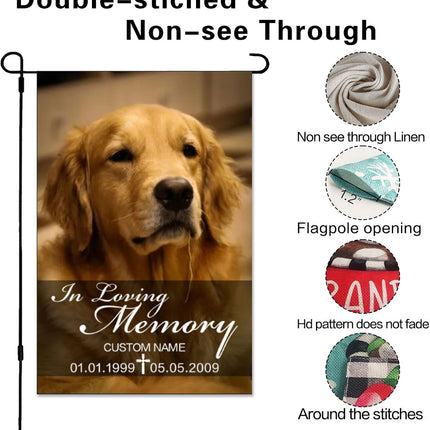 UUBAO Custom Memorial Pet Garden Flags Personalized Decorative Gifts for Dog/Cat Funerals