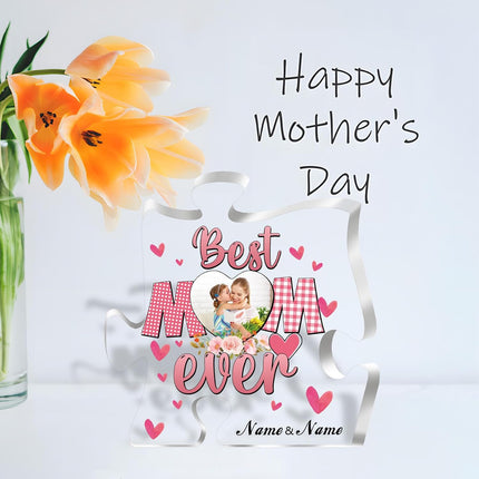 UUBAO Custom Mother‘s Day Personalized Acrylic Plaque with Photos Name Gifts for Mom (Puzzle)