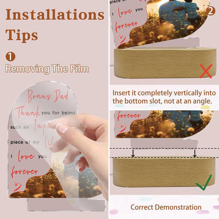 UUBAO Customized Acrylic Night Light Gifts Personalized Father's Day Gifts Acrylic LED Gifts for Bonus Dad