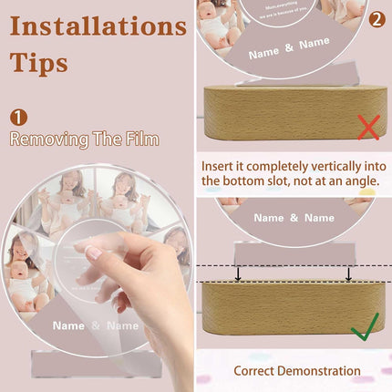 UUBAO Customized Acrylic Night Light Gifts Personalized Mother's Day Gifts Gifts for Mom