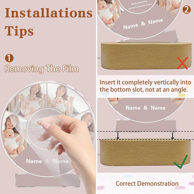 UUBAO Customized Acrylic Night Light Gifts Personalized Mother's Day Gifts Gifts for Mom