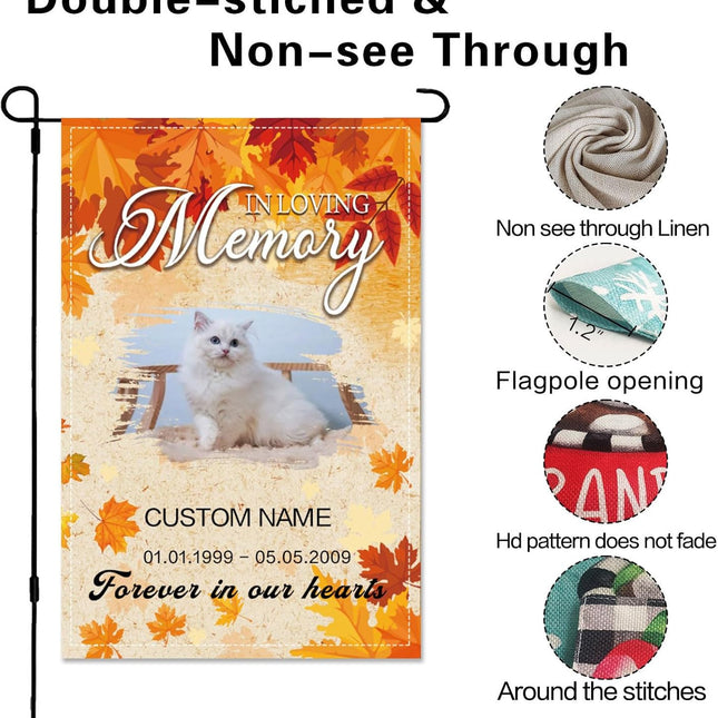 UUBAO Custom Memorial Pet Garden Flags Personalized Decorative Gifts for Dog/Cat Funerals