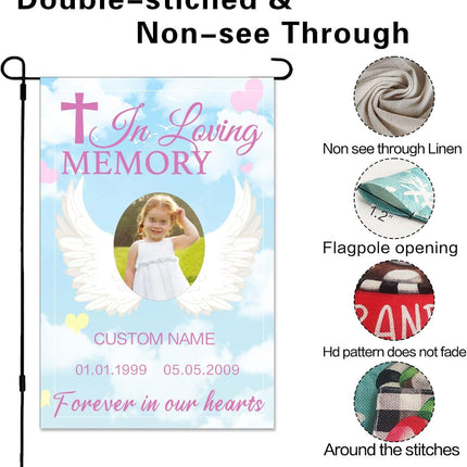 UUBAO Custom Memorial Funeral Flags - Personalized and Customized Burlap Flags for Memorial and Funeral Decoration