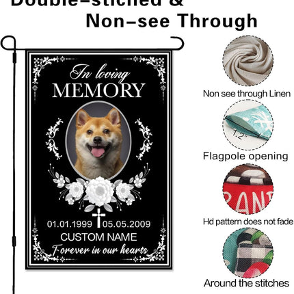 UUBAO Custom Memorial Pet Garden Flags Personalized Decorative Gifts for Dog/Cat Funerals