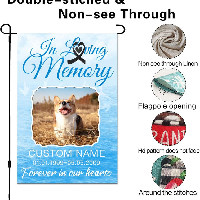 UUBAO Custom Memorial Pet Garden Flags Personalized Decorative Gifts for Dog/Cat Funerals