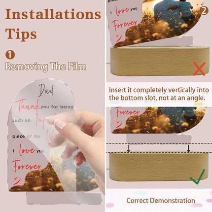 UUBAO Customized Acrylic Night Light Gifts Personalized Father's Day Gifts Acrylic LED Gifts for Dad