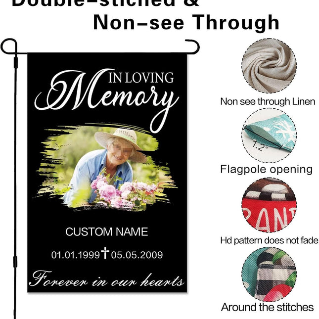 UUBAO Custom Memorial Funeral Flags - Personalized and Customized Burlap Flags for Memorial and Funeral Decoration