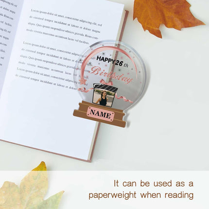 UUBAO Customized Birthday Gift Acrylic Plaque Custom Picture Crystal Desktop Keepsake Gift Birthday Decorations(Pink)