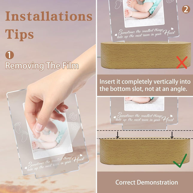 UUBAO Custom Ultrasound Picture Night Light Mother's Day Gift Pregnancy Announcements Ideas Personalized Sonogram Photo Pregnancy Gift（Footprint）