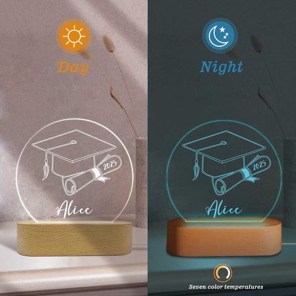 UUBAO Personalized Graduation Lamp Gifts for Her or Him Class of 2025 Custom Name College & Year Congrats Grad 3D Illusion Night Light Decoration for High School Graduation or University (Scroll)