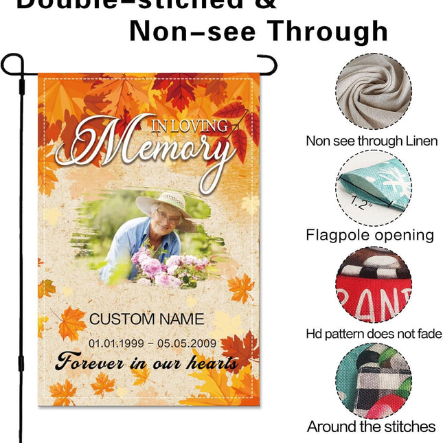 UUBAO Custom Memorial Funeral Flags - Personalized and Customized Burlap Flags for Memorial and Funeral Decoration