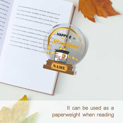 UUBAO Customized Birthday Gift Acrylic Plaque Custom Picture Crystal Desktop Keepsake Gift Birthday Decorations(Yellow)