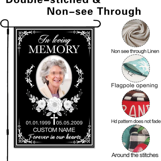 UUBAO Custom Memorial Funeral Flags - Personalized and Customized Burlap Flags for Memorial and Funeral Decoration