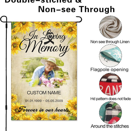 UUBAO Custom Memorial Funeral Flags - Personalized and Customized Burlap Flags for Memorial and Funeral Decoration