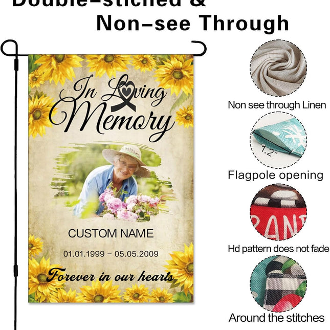 UUBAO Custom Memorial Funeral Flags - Personalized and Customized Burlap Flags for Memorial and Funeral Decoration