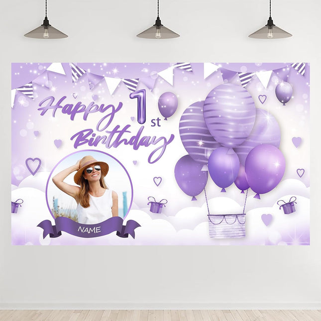 UUBAO Custom Happy Birthday Banner Backdrop Party Indoor Outdoor Car Decoration Supplies for Girl Women Boy