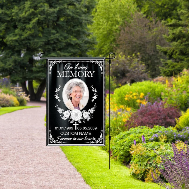 UUBAO Custom Memorial Funeral Flags - Personalized and Customized Burlap Flags for Memorial and Funeral Decoration