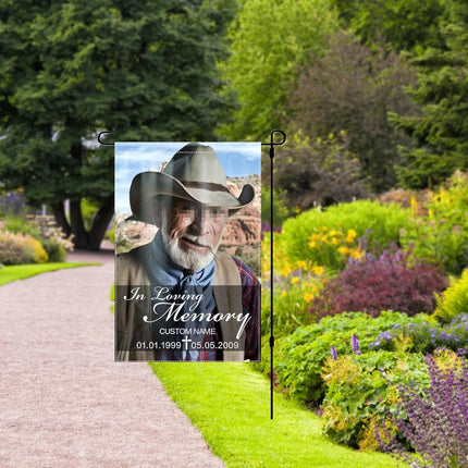 UUBAO Custom Memorial Funeral Flags - Personalized and Customized Burlap Flags for Memorial and Funeral Decoration