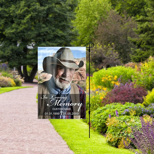 UUBAO Custom Memorial Funeral Flags - Personalized and Customized Burlap Flags for Memorial and Funeral Decoration