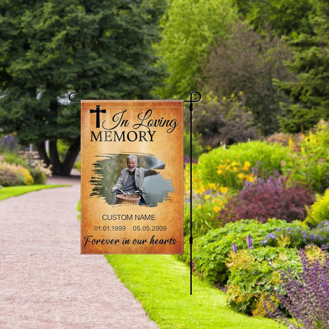 UUBAO Custom Memorial Funeral Flags - Personalized and Customized Burlap Flags for Memorial and Funeral Decoration